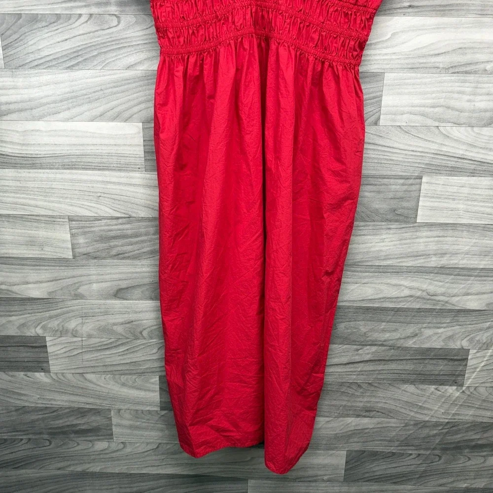 Universal Thread Maxi Dress Women's XL Red Empire Waist Sleeveless V-Neck Pocket